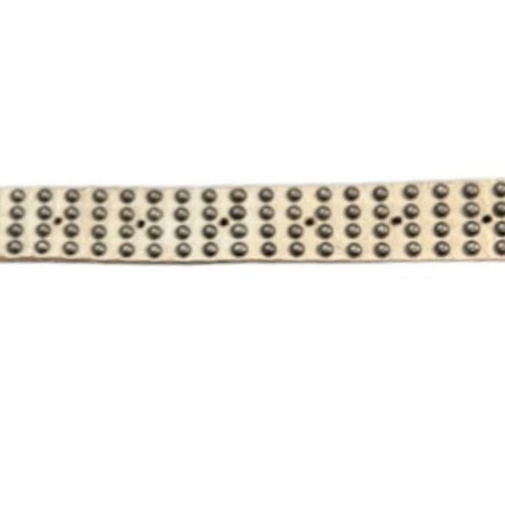 White Cream Studded Leather Belt Medium 31.5-37 Western Boho 1” Y2K - Picture 6 of 9